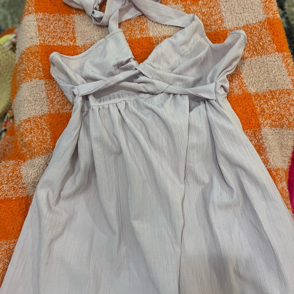 SHEIN Soft Gray/Purple Halter Mini Dress